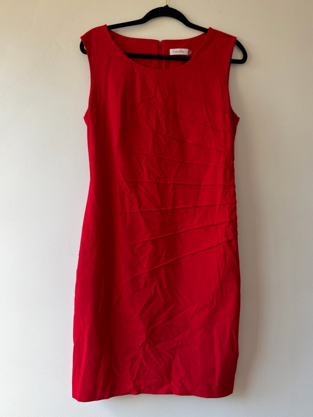 Calvin Klein Vibrant Red Sleeveless Sheath Dress